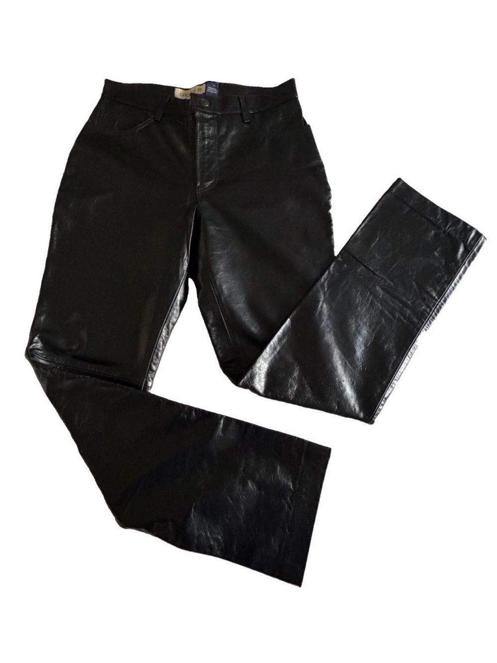 Vintage Gap Pants Womens 8 Leather Straight Leg Lined Original Fit Y2K Mobwife